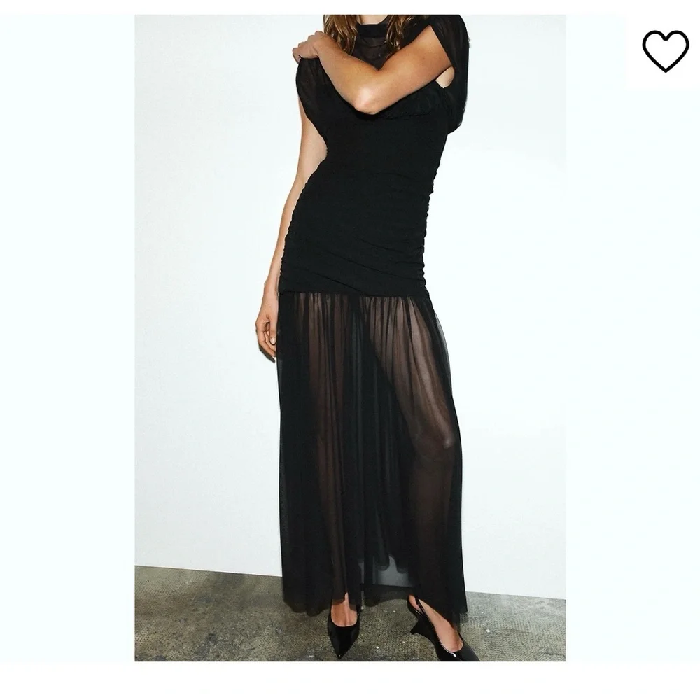 Zara Black Long Sleeve Dress - Picture 3 of 7